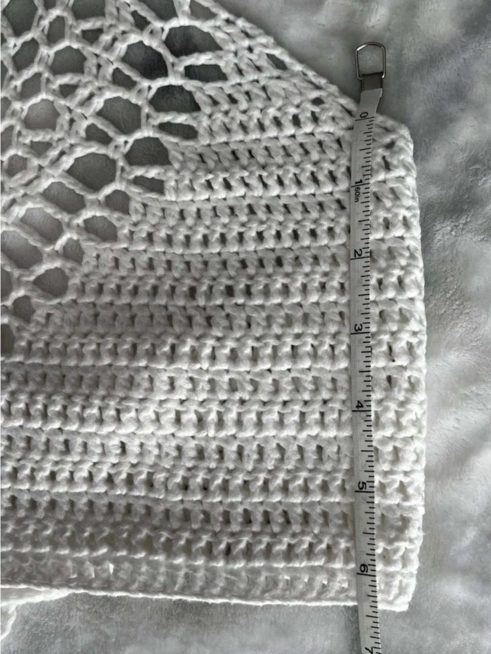 White Crochet Halter Crop Top cotton